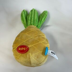 Bark Yellow Pineapple Plush with Green Leaves
